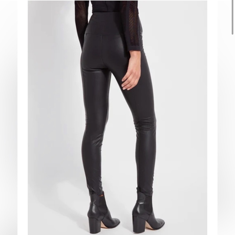 Lyssé Matilda High Waist Legging Black Faux Leather Foil Large - Picture 6 of 11